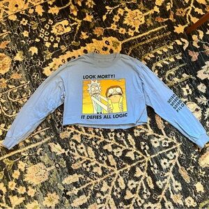 Rick and Morty long sleeve crop top size medium